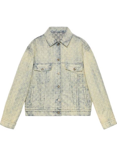 denim jacket and skirt co ord gucci|GG jacquard denim jacket in white .